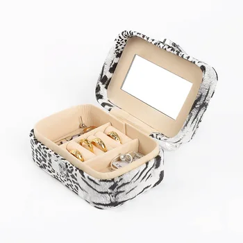 Творческа личност леопардовая ковчег за бижута козметика външната пътна чанта скоростна кутия за съхранение 2