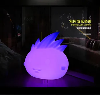 Творчески дистанционно управление Таралеж декоративна лампа с дистанционно управление цветни акумулаторна лека нощ Мультяшная энергосберегающая лампа