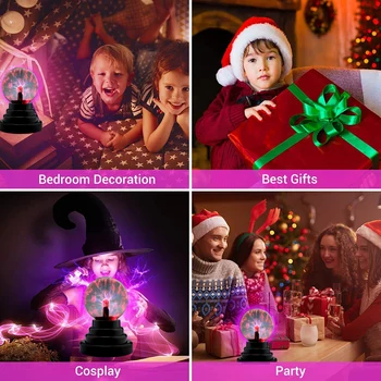 Творчески Плазмен Балон Светлинна Сфера USB Зареждане на Статичен Блясък Сензорен Гласова Сензор за Декорация на Детски Подарък 1