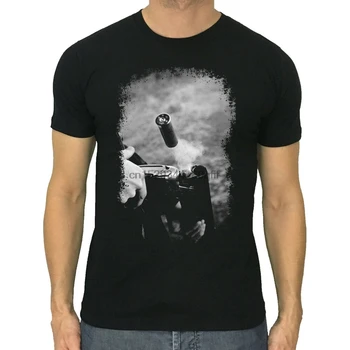 Тениска с капан за стрелба, изработени от памук, цвят черен, размери от S до 5XL, касета с химикалка капан