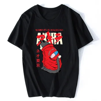 Тениска с Принтом Аниме Акира, Японската Тениска с аниме, Манга Харадзюку, Модна Тениска с Кръгло деколте, Памучен Градинска Дрехи, Оверсайз
