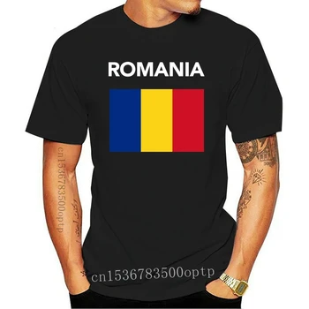 Тениски с кръгло деколте Мъжки Ниска Цена Steampunk Румъния Флаг Тениска Румънски Флаг Тениска