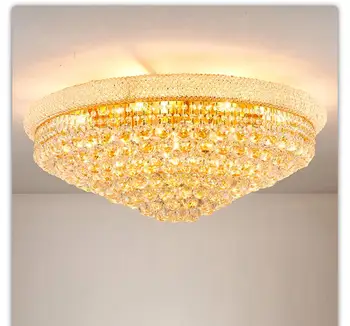Традиционен и Модерен Златист Цвят LED K9 Crystal Lighting Тавана Лампа D40cm D60cm Модерен Дом Лампа За Спални плафониери 3