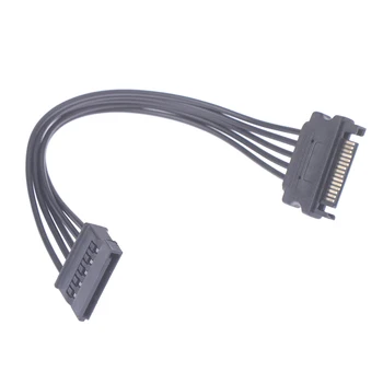 Удлинительный захранващ кабел SATA до 15Pin от мъжа към Жената HDD SSD SATA захранващ Кабел 20 СМ 0