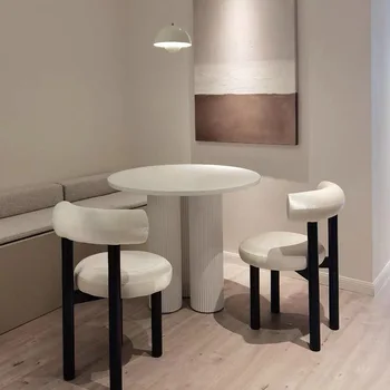 Удобен стол за гледане на телевизия Скандинавските столове Дизайн на Подовите столове за всекидневна с Подвижна Облегалка с Елегантни Мебели за грим в Хола 5