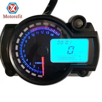 Универсален 7 Цвята Мотоциклет Цифров Уред за измерване на Скоростта на Километража Регулируем LCD Панел-Сензор за RX2N 4 цилиндъра 0