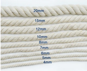 Усукването на въжето от памук въже дебели памучни прежди декоративна въже бял ориз въже