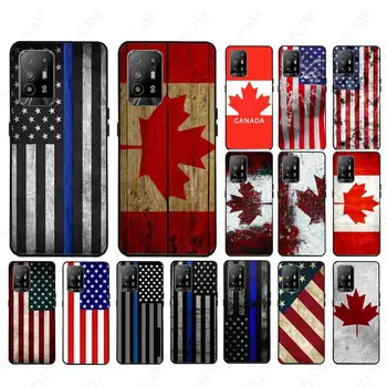 Флаг на Канада, Американски флаг, Калъф За телефон oppo Realme 8Pro 6PRO 6i 7pro 9i 9pro C11 C21Y C21 C25Y C25S C3 Q3S XT, Калъфи за носене