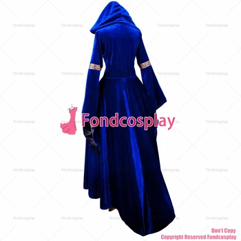 фондкосплей Викторианска рокля в стил РОКОКО Бална рокля Готик Пънк синьо кадифе костюм за cosplay, CD/TV[G1425] 3