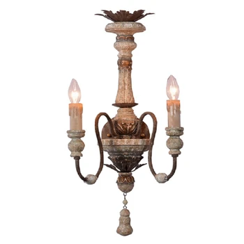Френски кънтри дървен свещник стенни лампи спалня, хол, коридор, издълбани ретро таванско помещение стенни аплици, осветителни тела прикроватное осветление