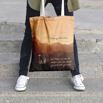 Холщовая чанта през рамо, чанти за съхранение на козметика, пътна Женствена чанта за пазаруване, Текстилен калъф с шарките на kawai, Адаптивни 3