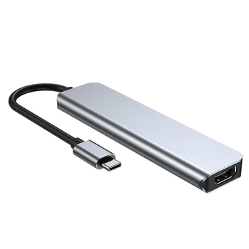 Хъб Type-C USB C До 4K, HDMI-Съвместим Четец на карти SD TF USB 3.0 Адаптер 6-в-1 USB Зарядно устройство за MacBook Air Pro huawei Matebook 2