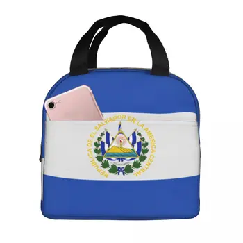 Чанта За Обяд Флаг Салвадор Термоизолированный Обяд-Бокс Чанта-хладилник Чанта За Bento Контейнер За Обяд Чанта За Съхранение на Продукти