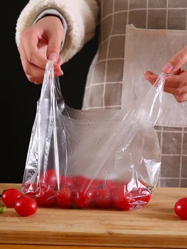 Чанта за съхранение на пресни продукти в стил жилетка, найлонова торбичка за опаковане на по-малки плодове, домакински еднократна употреба утолщающая филм за съхранение на пресни продукти 1