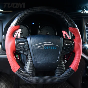 Червено пефорированное кожен реално волана на автомобила автомобилни части въглеродни влакна за короната на Тойота