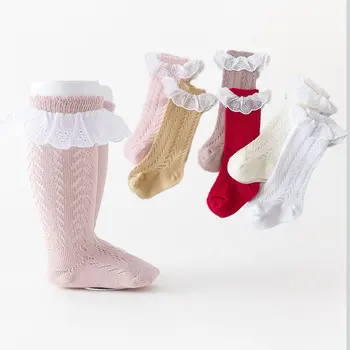 Чорапи в испански стил за момичета, Есенни Детски Дантелени Чорапи 2022 г., Кухи Чорапи Принцеса в стил Лолита