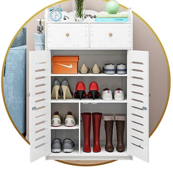 Шкаф за обувки Многопластова Входна Врата Прахоустойчив Шкаф за съхранение на Верандата Компактен Просто Малък Рафтове за обувки на Централизирана Мебели L 2